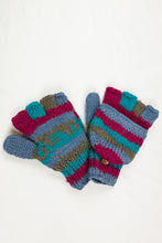Load image into Gallery viewer, Hand knitted convertible woolen gloves with soft inner fleece liner - unisex