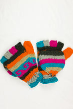 Load image into Gallery viewer, Hand knitted convertible woolen gloves with soft inner fleece liner - unisex