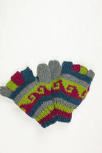 Load image into Gallery viewer, High quality hand knitted woolen half glove with soft fleece liner - unisex