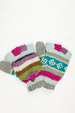 Load image into Gallery viewer, Hand knitted convertible woolen gloves with soft inner fleece liner - unisex