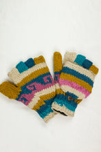 Load image into Gallery viewer, Hand knitted convertible woolen gloves with soft inner fleece liner - unisex