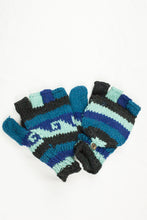 Load image into Gallery viewer, Hand knitted convertible woolen gloves with soft inner fleece liner - unisex