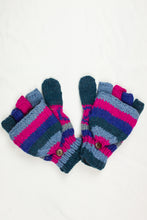 Load image into Gallery viewer, Hand knitted convertible woolen gloves with soft inner fleece liner - unisex