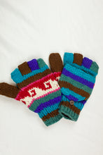 Load image into Gallery viewer, Hand knitted convertible woolen gloves with soft inner fleece liner - unisex