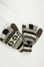 Load image into Gallery viewer, Hand knitted convertible woolen gloves with soft inner fleece liner - unisex