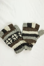 Load image into Gallery viewer, Hand knitted convertible woolen gloves with soft inner fleece liner - unisex