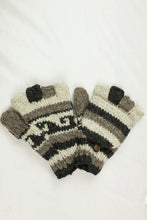 Load image into Gallery viewer, Hand knitted convertible woolen gloves with soft inner fleece liner - unisex