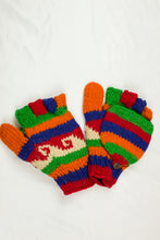Load image into Gallery viewer, Hand knitted convertible woolen gloves with soft inner fleece liner - unisex