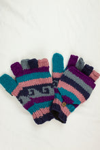 Load image into Gallery viewer, Hand knitted convertible woolen gloves with soft inner fleece liner - unisex