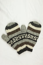 Load image into Gallery viewer, Hand knitted woolen mitten with soft fleece liner - unisex