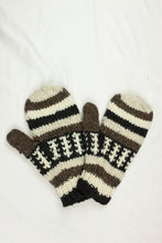 Load image into Gallery viewer, Hand knitted woolen mitten with soft fleece liner - unisex