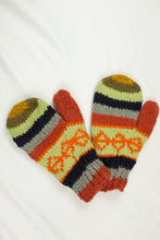 Load image into Gallery viewer, Hand knitted woolen mitten with soft fleece liner - unisex