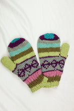 Load image into Gallery viewer, Hand knitted woolen mitten with soft fleece liner - unisex