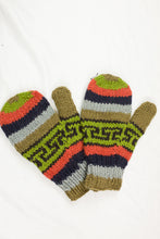 Load image into Gallery viewer, Hand knitted woolen mitten with soft fleece liner - unisex
