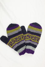 Load image into Gallery viewer, Hand knitted woolen mitten with soft fleece liner - unisex
