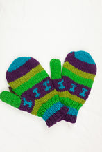Load image into Gallery viewer, Hand knitted woolen mitten with soft fleece liner - unisex