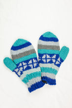Load image into Gallery viewer, Hand knitted woolen mitten with soft fleece liner - unisex