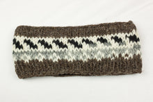 Load image into Gallery viewer, Hand knitted woolen headband with soft fleece liner - unisex