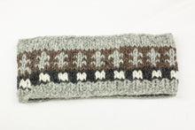 Load image into Gallery viewer, Hand knitted woolen headband with soft fleece liner - unisex