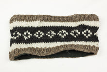 Load image into Gallery viewer, Hand knitted woolen headband with soft fleece liner - unisex