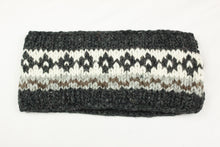Load image into Gallery viewer, Hand knitted woolen headband with soft fleece liner - unisex