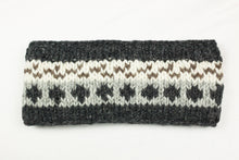 Load image into Gallery viewer, Hand knitted woolen headband with soft fleece liner - unisex