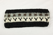 Load image into Gallery viewer, Hand knitted woolen headband with soft fleece liner - unisex