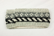 Load image into Gallery viewer, Hand knitted woolen headband with soft fleece liner - unisex