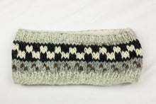 Load image into Gallery viewer, Hand knitted woolen headband with soft fleece liner - unisex