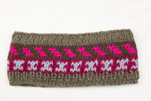 Load image into Gallery viewer, Hand knitted woolen headband with soft fleece liner - unisex
