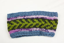 Load image into Gallery viewer, Hand knitted woolen headband with soft fleece liner - unisex
