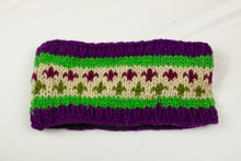 Load image into Gallery viewer, Hand knitted woolen headband with soft fleece liner - unisex