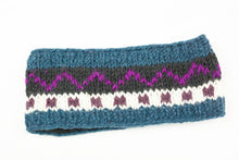 Load image into Gallery viewer, Hand knitted woolen headband with soft fleece liner - unisex