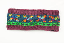 Load image into Gallery viewer, Hand knitted woolen headband with soft fleece liner - unisex