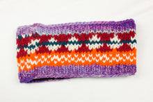 Load image into Gallery viewer, Hand knitted woolen headband with soft fleece liner - unisex