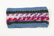 Load image into Gallery viewer, Hand knitted woolen headband with soft fleece liner - unisex