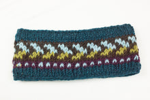 Load image into Gallery viewer, Hand knitted woolen headband with soft fleece liner - unisex