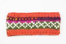 Load image into Gallery viewer, Hand knitted woolen headband with soft fleece liner - unisex