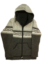 Load image into Gallery viewer, Hand knitted woolen jacket/sweater with soft inner fleece - HMPWJ17