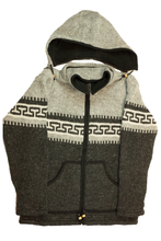 Load image into Gallery viewer, Hand knitted woolen jacket/sweater with soft inner fleece - HMPWJ17