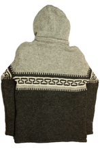 Load image into Gallery viewer, Hand knitted woolen jacket/sweater with soft inner fleece - HMPWJ17