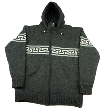 Load image into Gallery viewer, Hand knitted woolen jacket/sweater with soft inner fleece - HMPWJ6