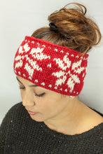 Load image into Gallery viewer, Hand knitted woolen headband with soft fleece liner - unisex