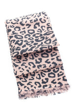 Load image into Gallery viewer, 70% Cashmere & 30% Silk Leopard Print Hand Crafted Long Winter Scarf Women