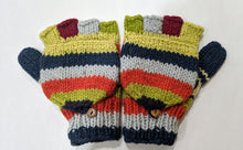Load image into Gallery viewer, Hand knitted convertible woolen gloves with soft inner fleece liner - unisex