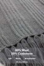 Load image into Gallery viewer, 80% Wool 20% Cashmere Hand Crafted Long Winter Scarf Men
