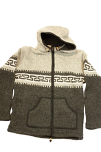 Load image into Gallery viewer, Hand knitted woolen jacket/sweater with soft inner fleece - HMPWJ2
