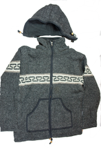 Load image into Gallery viewer, Hand knitted woolen jacket/sweater with soft inner fleece - HMPWJ11

