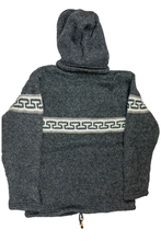 Load image into Gallery viewer, Hand knitted woolen jacket/sweater with soft inner fleece - HMPWJ11
