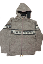 Load image into Gallery viewer, Hand knitted woolen jacket/sweater with soft inner fleece - HMPWJ12
